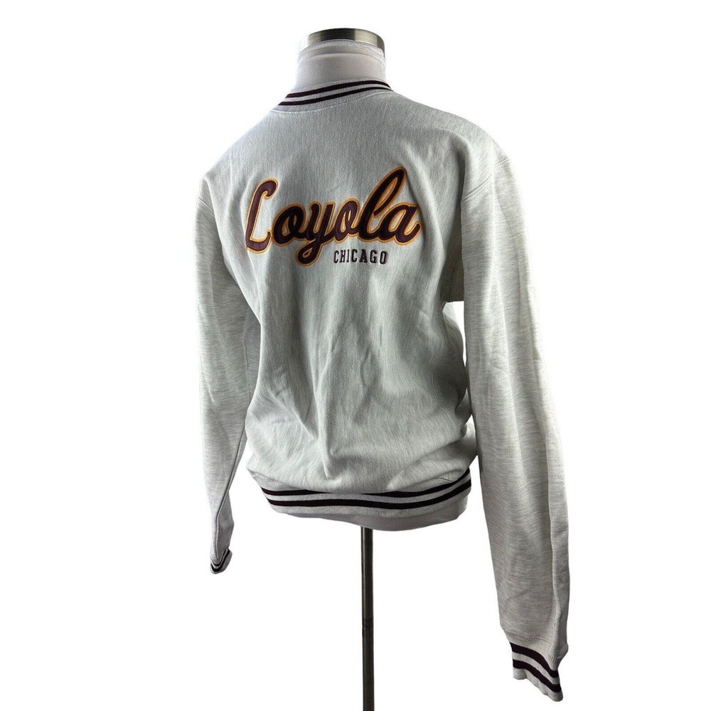 NWT Champion Reverse Weave Crew Loyola University Sweatshirt Gray Size Medium - Picture 3 of 9